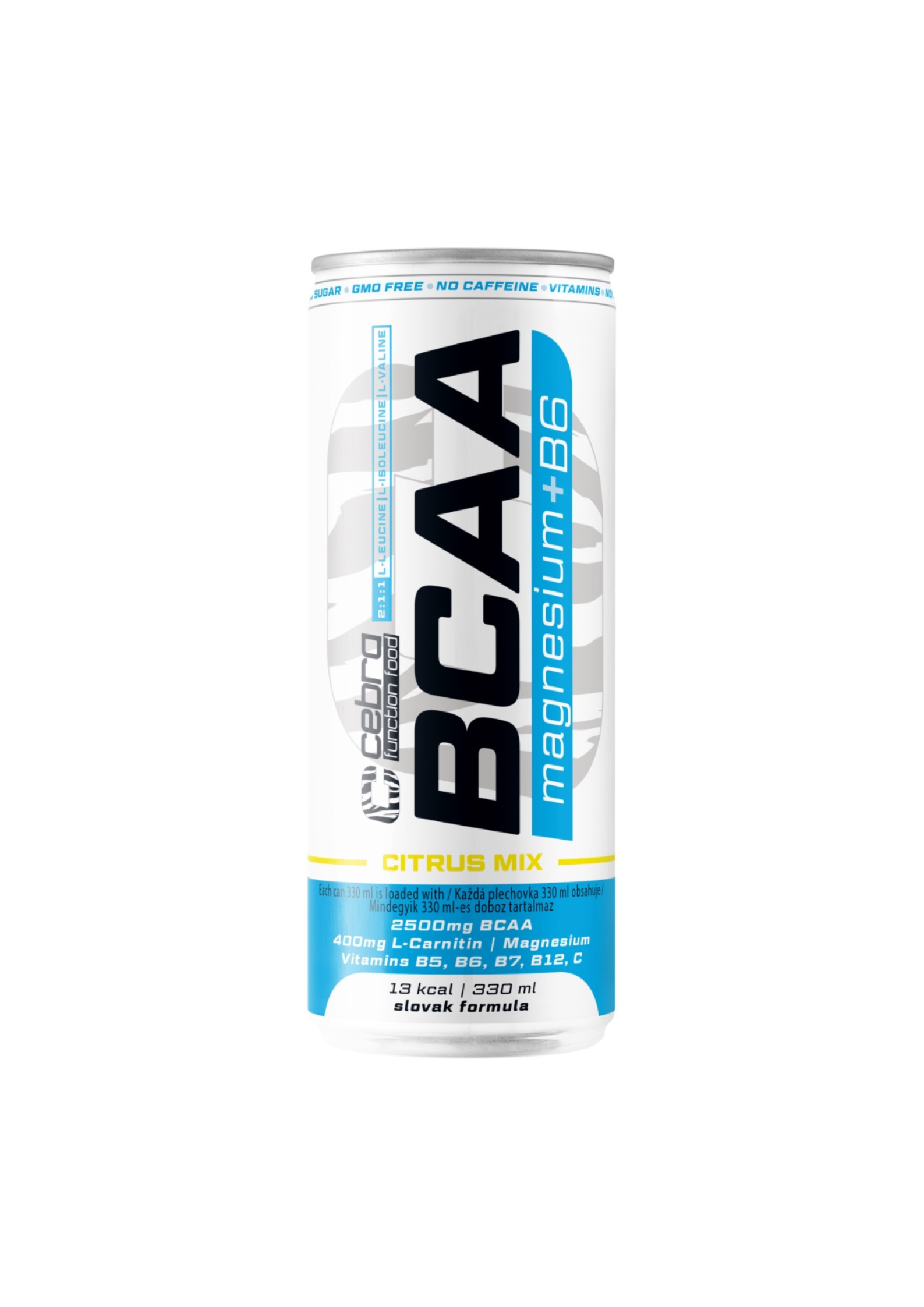 CEBRA BCAA Magnézium + B6 – Zmes citrusového ovocia , 330ml