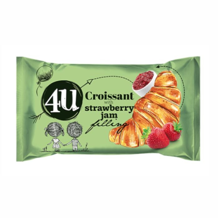 4U Croissant s jahodovou náplňou 50g