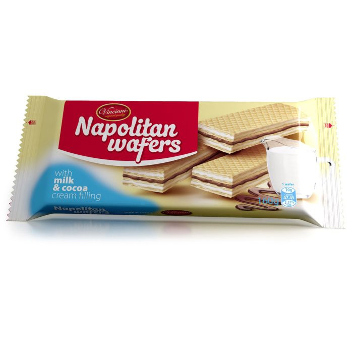 Napolitan wafers mliečno-kakaové 160g