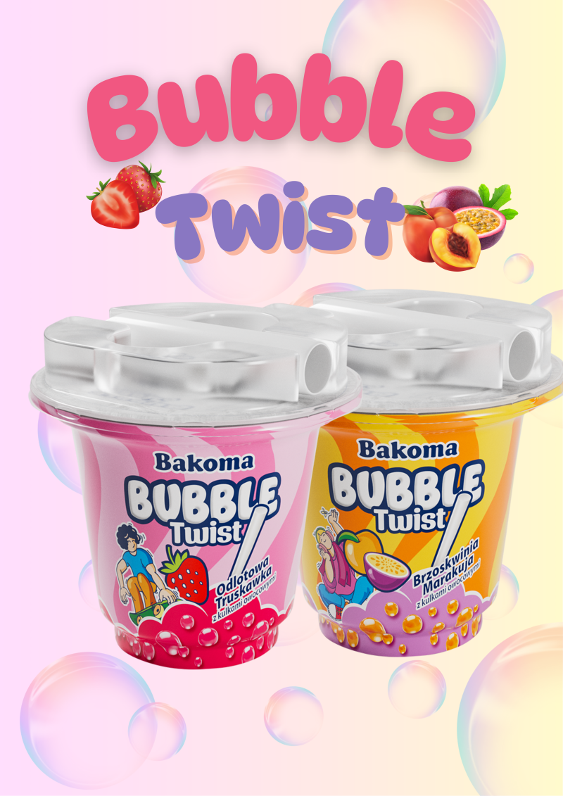 BUBBLE Twist - jogurt s guličkami s ovocnou príchuťou