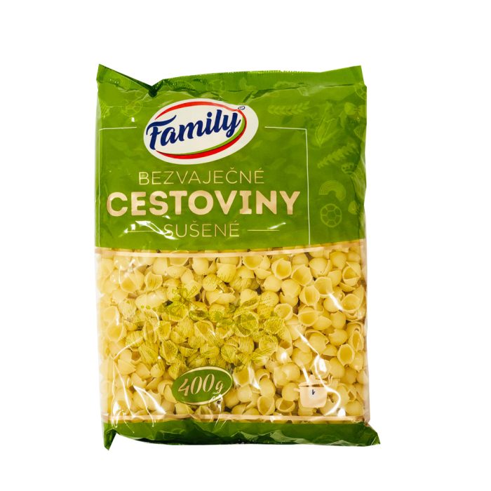 Obr. Bezvaječné cestoviny sušené – mušličky 400g