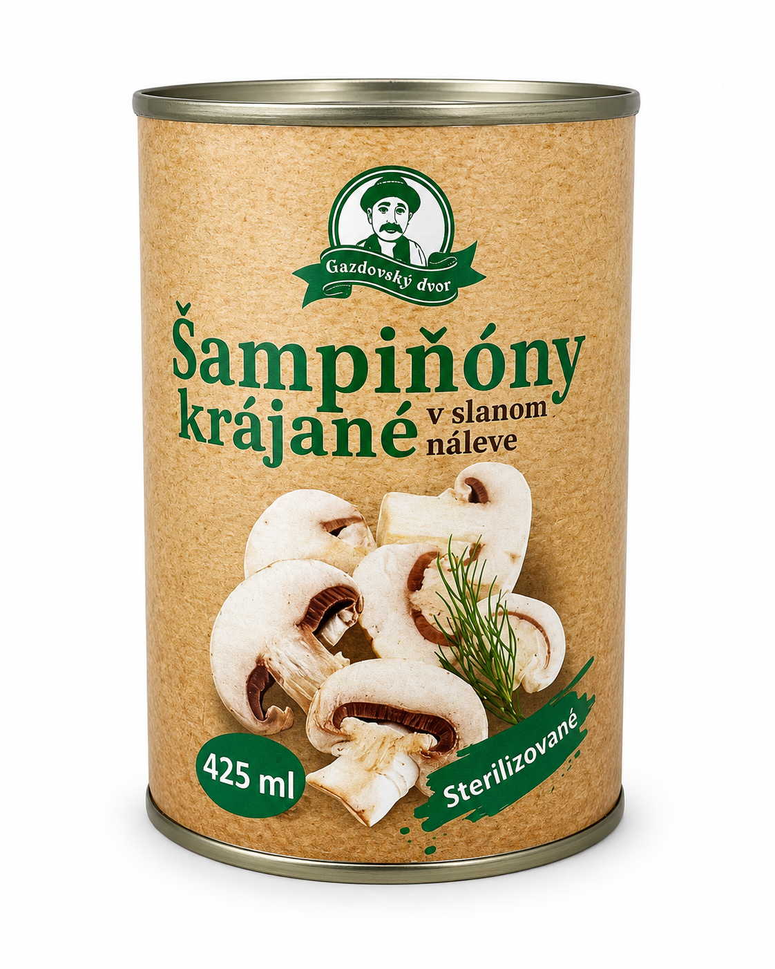 Obr. Gazdovský dvor Šampiňóny krájané v slanom náleve