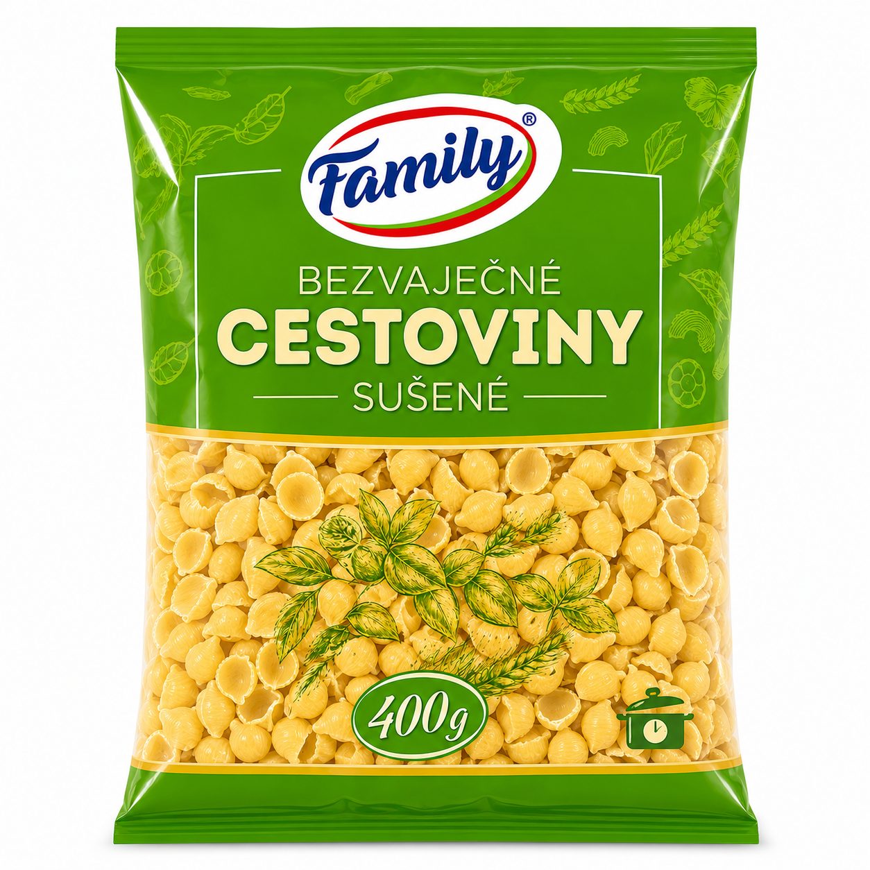 Obr. Bezvaječné cestoviny sušené – mušličky 400g