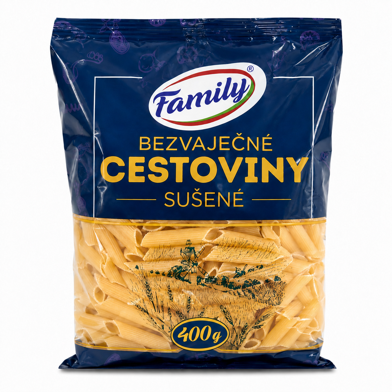 Obr. Bezvaječné cestoviny sušené – penne 400g