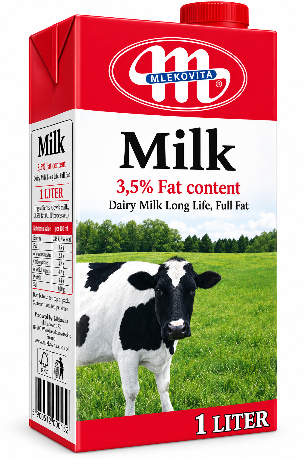 Obr. Mlieko UHT 3,5% - 1L