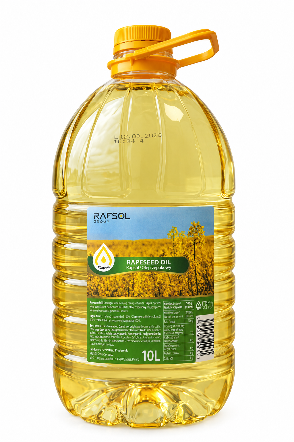 Obr. Rafinovaný repkový olej  100% 10l